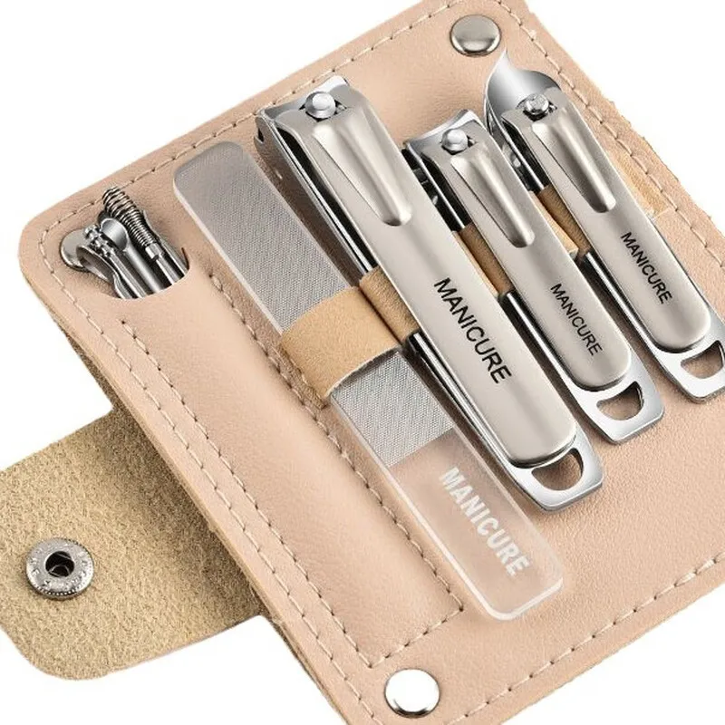 Ensemble de coupe-ongles 10 pièces, ensemble complet de coupe-ongles, limes à ongles, bouchons d'oreille en acier inoxydable, cuillères, outils de kit d'ongles portables