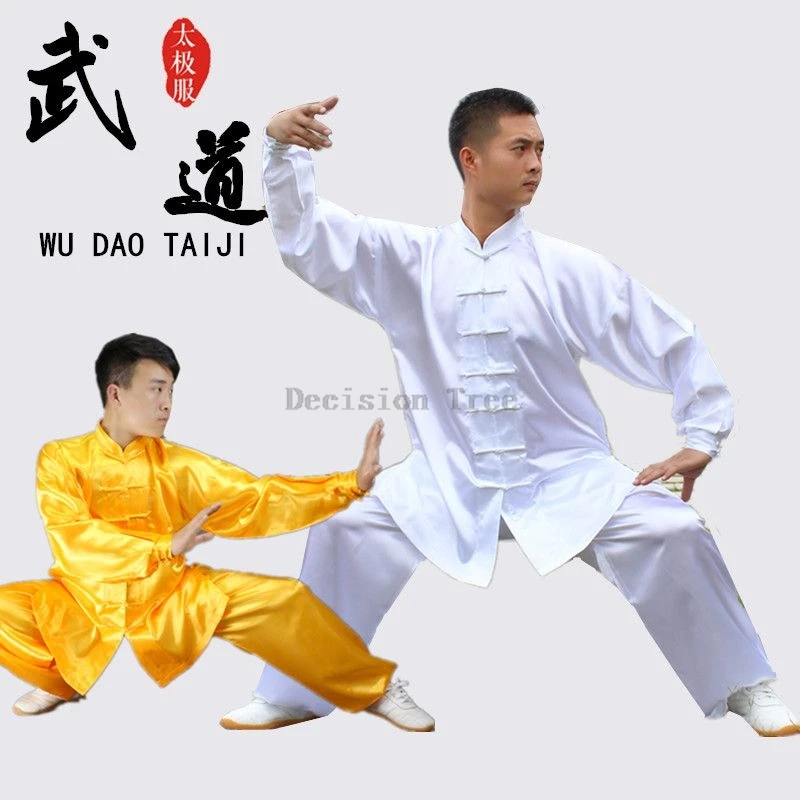 

2024 unisex chinese national solid color tai chi costume tai chi boxing training clothes loose comfortable morning exercise set