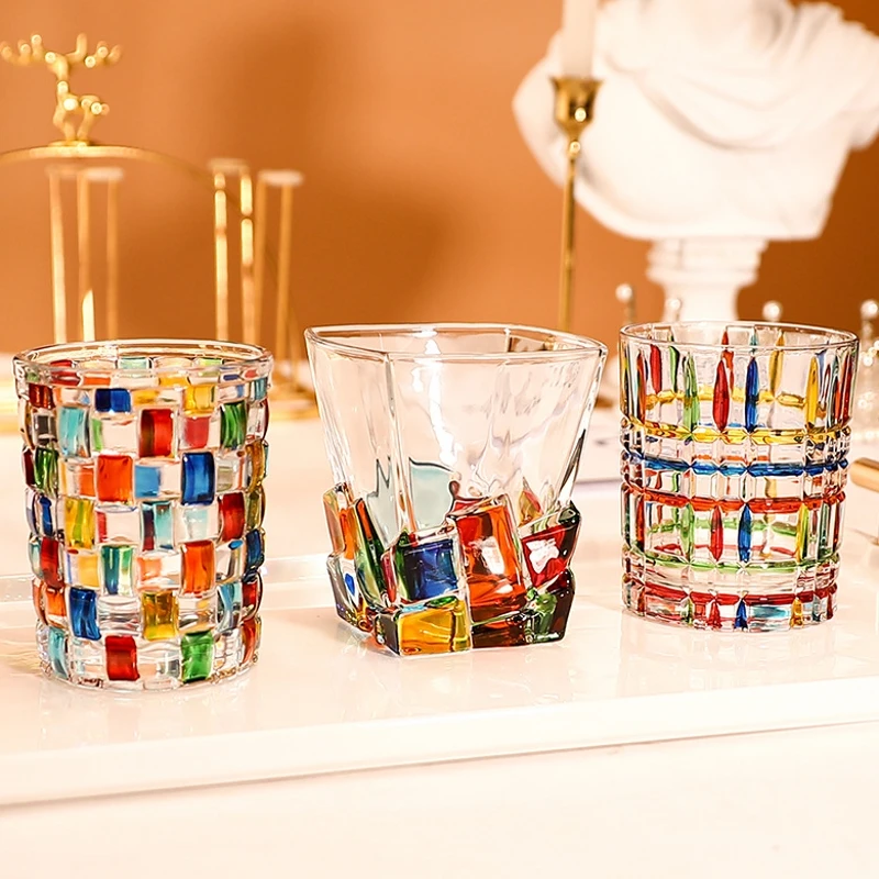 Painting Whiskey Glasses,Scotch Whisky, Bourbon, Cocktails, RUM, Durable Whiskey Glasses