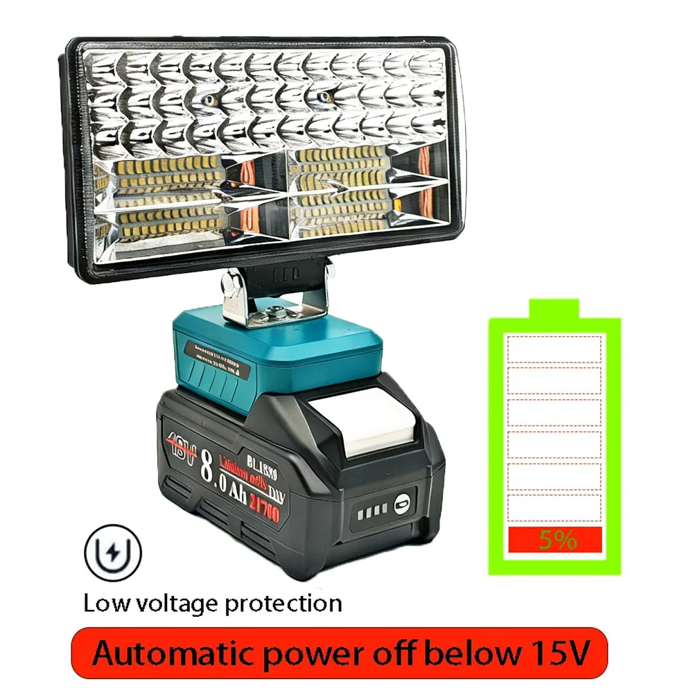Werkzeugteile für Makita 18V Lithium-Ionen-Akku-Gehäuse BL1830 LED-Arbeitsleuchte Baustellenbeleuchtung Scheinwerferlampe Flutlicht Taschenlampe – Detail 4
