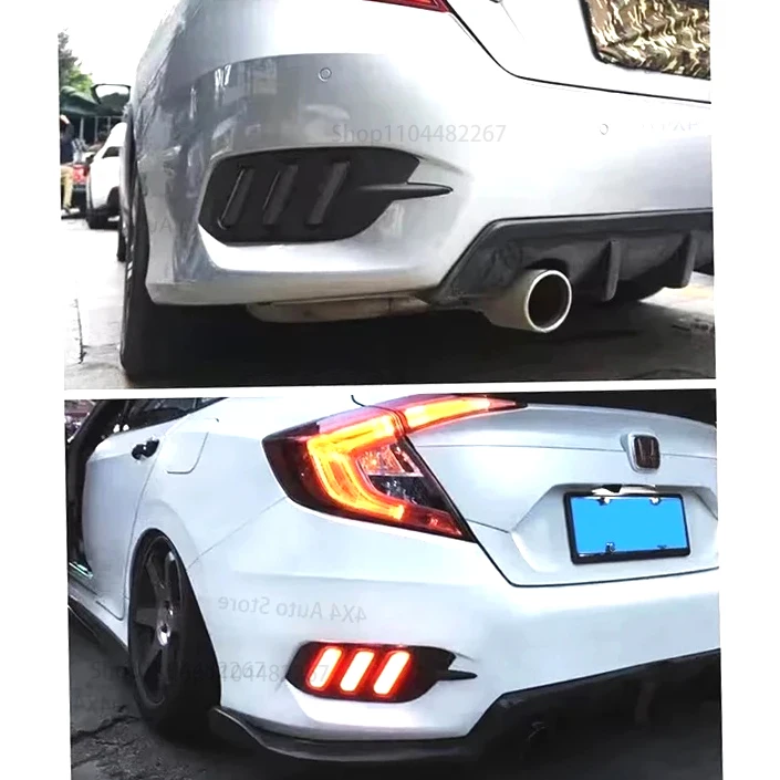

Для Honda Civic 2016-2020 ROMADA 2 шт. светодиодный отражатель, задний фонарь, стоп-сигнал, сигнальная лампа, задний противотуманный фонарь, задний бампер