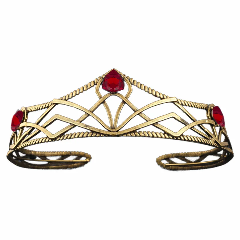 1 قطعة فيلم قزم الملك تاج خمر الباروك تيارا مستديرة مع تفاصيل كريستال الأميرة/الملكة الإكليل عقال لحفلات الزفاف تأثيري #5