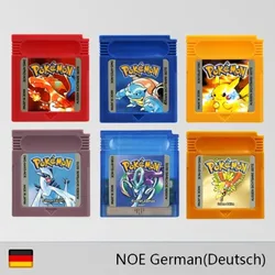 GBC Game Cartridge 16-Bit-Videospielkonsolenkarte Pokemon Rot Gelb Blau Kristall Gold Silber NOE-Version Deutsche Sprache