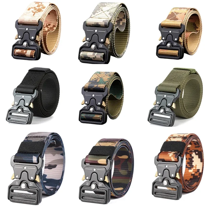 

Men Belt - Belt Quick Release Outdoor Camouflage Soft Real Nylon Sports Accessories Black Belt for Women