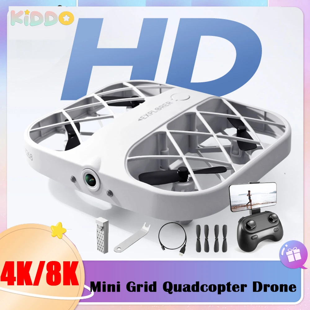 RC Drone Mini Grid Quadcopter JJRC H107 with 4K WIFI Camera 4CH Helicopter Toy Drone Headless 360 Degree Flip LED Kids RC Toys