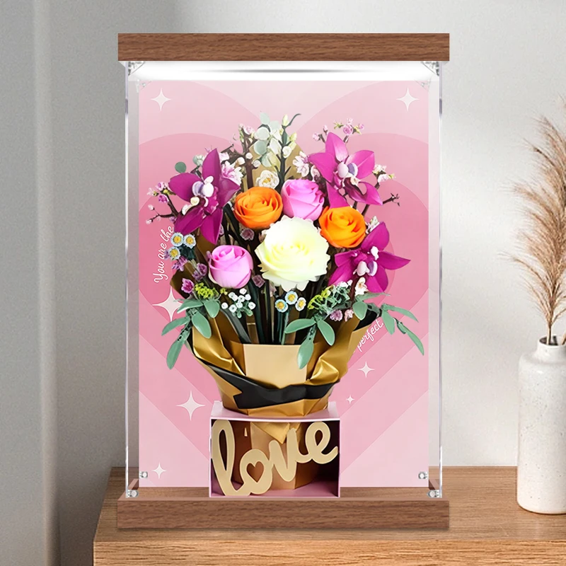 

30cmx35cmx50cm Acrylic Display Case for Lego 10342 Pink Bouquet Transparent Protective Cover Dustproof Storage Box
