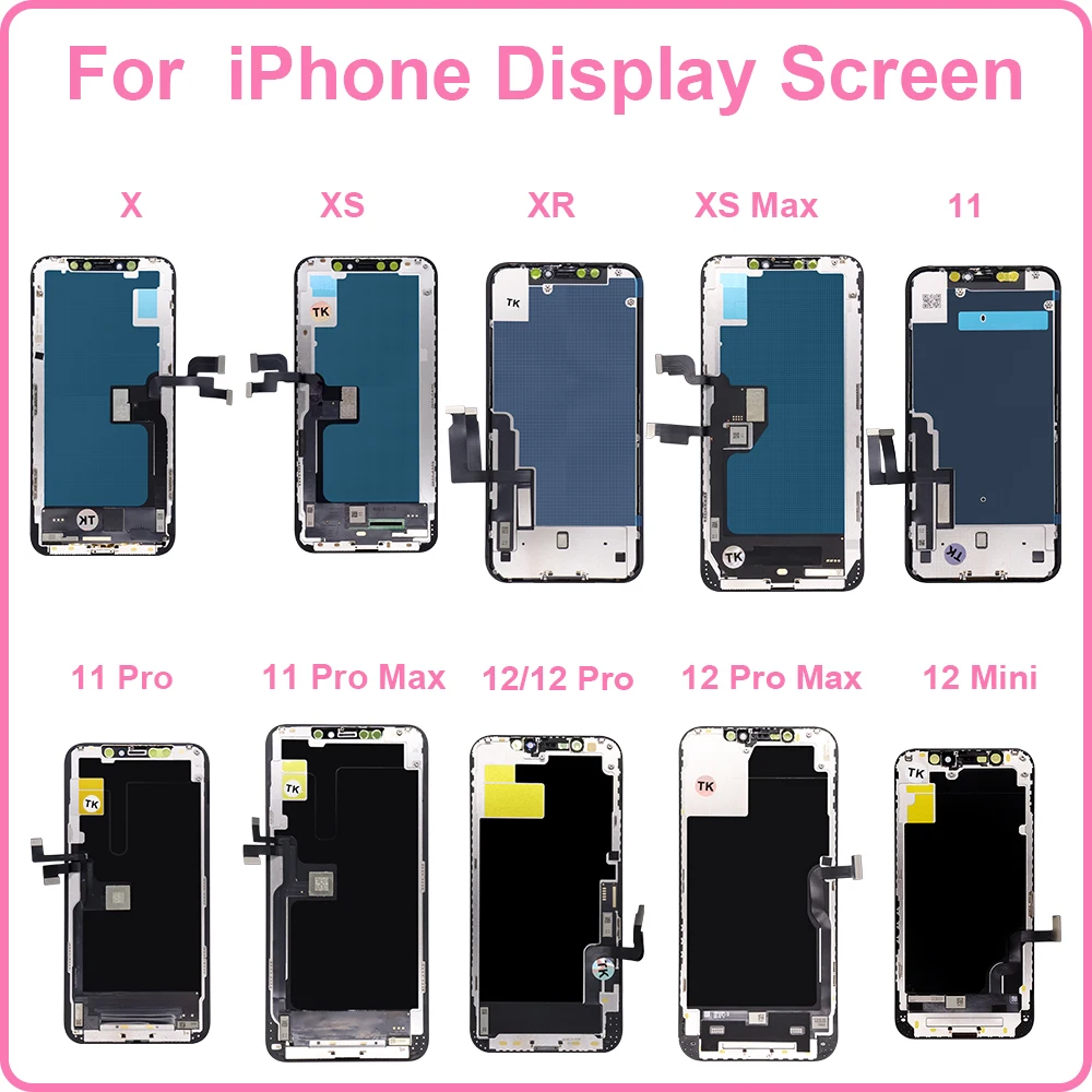 AAA +++ جديد OLED آيفون XS ماكس X XR LCD Incell آيفون 11 15 14 برو ماكس 13 Mini 12 Plus OLED عرض محول الأرقام مكون