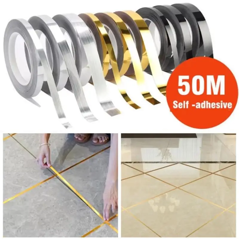 50M Tile Crevice Tape Sticker Self Adhesive Waterproof Anti Mold Sealant For Living Room Ceiling Decoration Floor Accessories