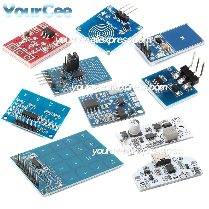 5pcs/1pc Touch Key Button Switch Module TTP223 TTP224 TTP226 TTP229 Single 4/8/16 Channel Touching Capacitive Sensor For Arduino
