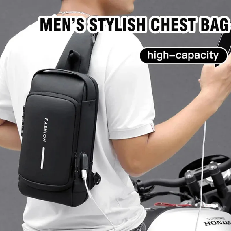 

Men's Chest Bag New Simple Trendy Multipurpose Backpack Sports Messenger Bag Messenger Bag Business Casual Satchel