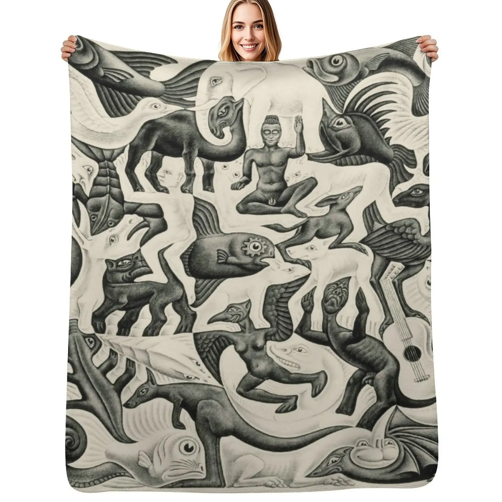 

Escher - Plane Filling II Throw Blanket Soft Summer Beddings For Sofa Thin Blankets
