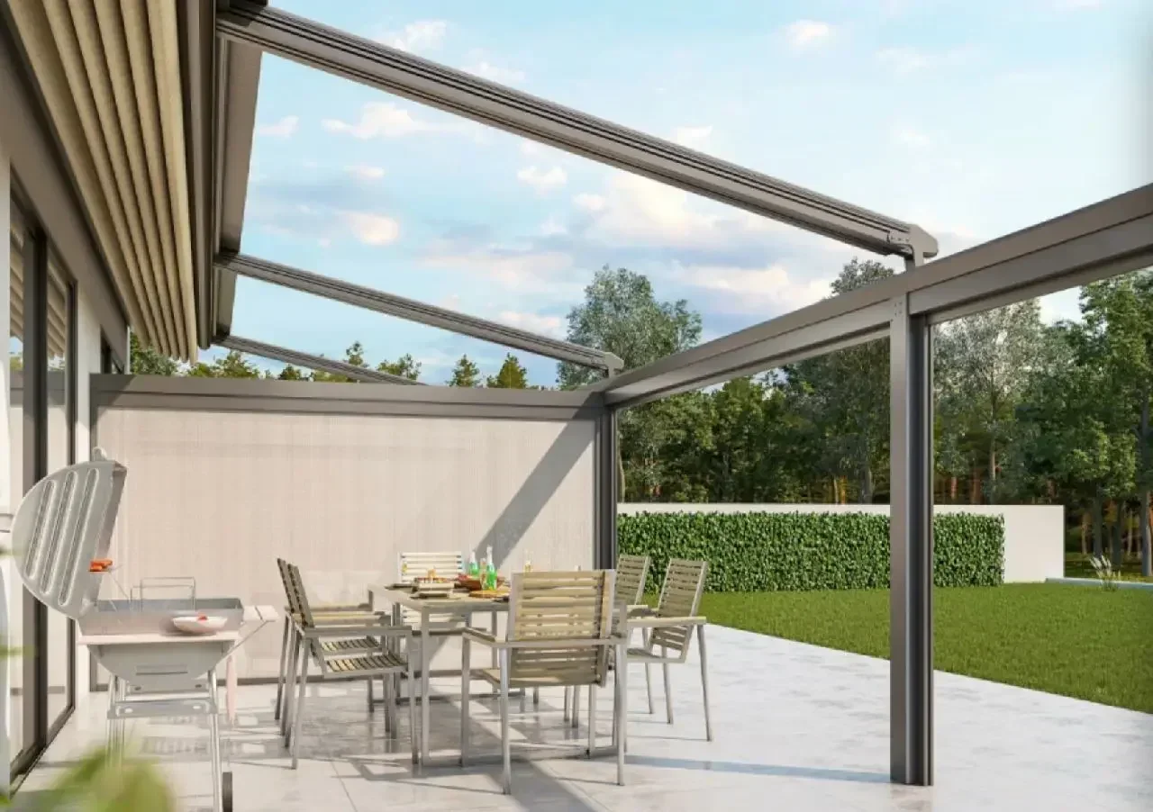 Pérgola Retráctil de Aluminio 2026 Arches Arbours, Techo Impermeable, Toldo Plegable Bioclimático, Toldo Automático Eléctrico, Gazebo