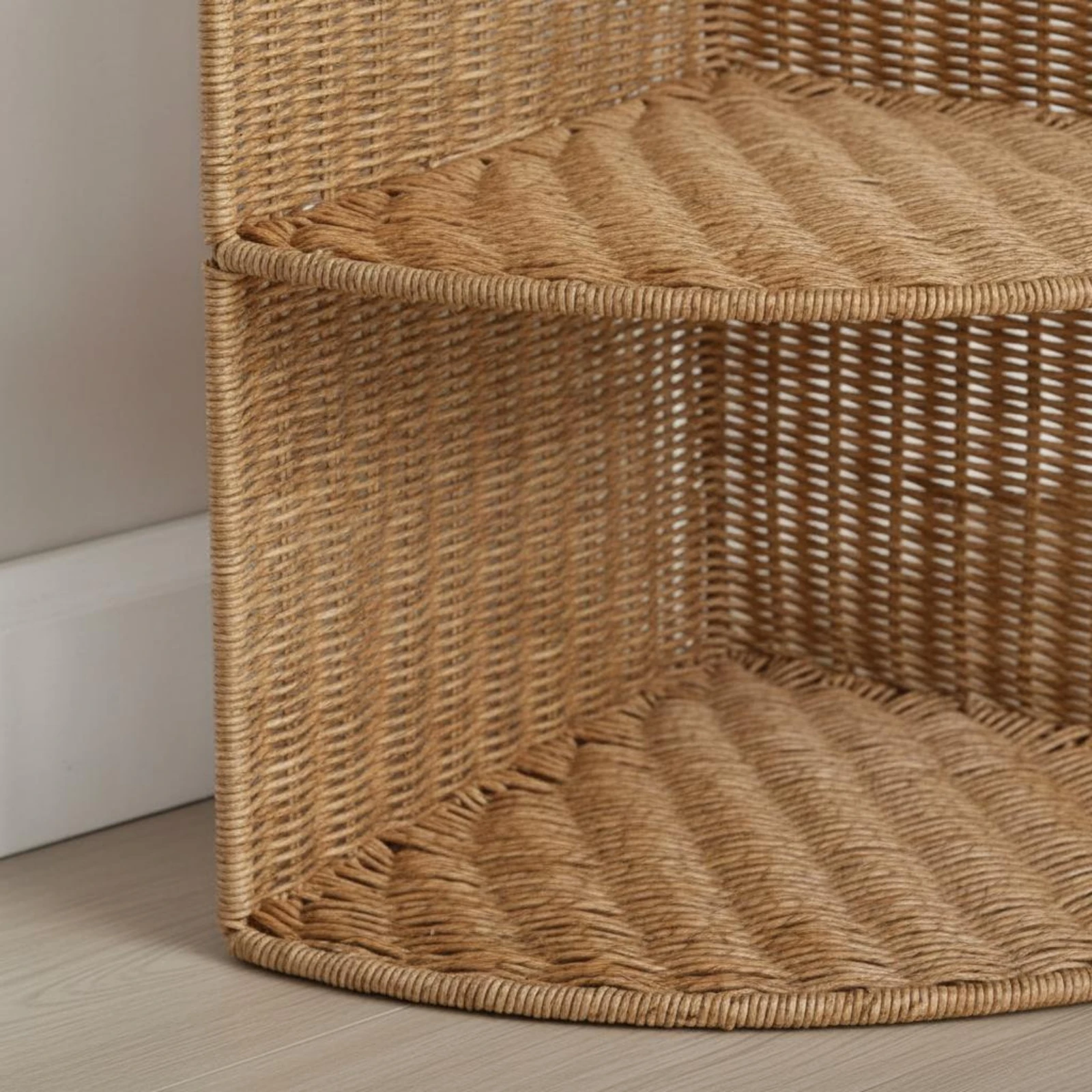 Fan-Shaped Corner Basket Space-Saving Corner Storage Basket Decorative Easy Reach for Living Room