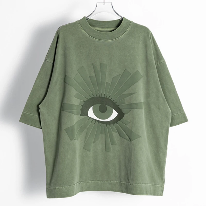 

New House of Errors T Shirt Europe American High Street Big Eyes Print Cotton Tops Men Women Trend HOUSE OF ERRORS Short Sleeve