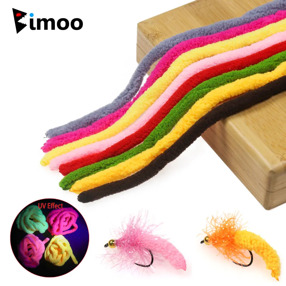 

Bimoo 8Meters UV Fly Tying Mop Chenille Mop Fly StoneFly Emerging Caddis Nymphs Egg Fly Trout Fishing Lures Fly Tying Material