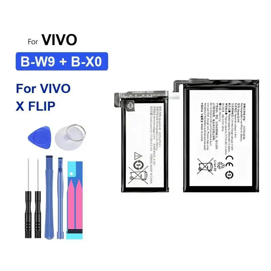 1181Mah 3173Mah Premium Replacement Mobile Phone Battery B-W9 + B-X0 Fast Charging For Vivo X Flip
