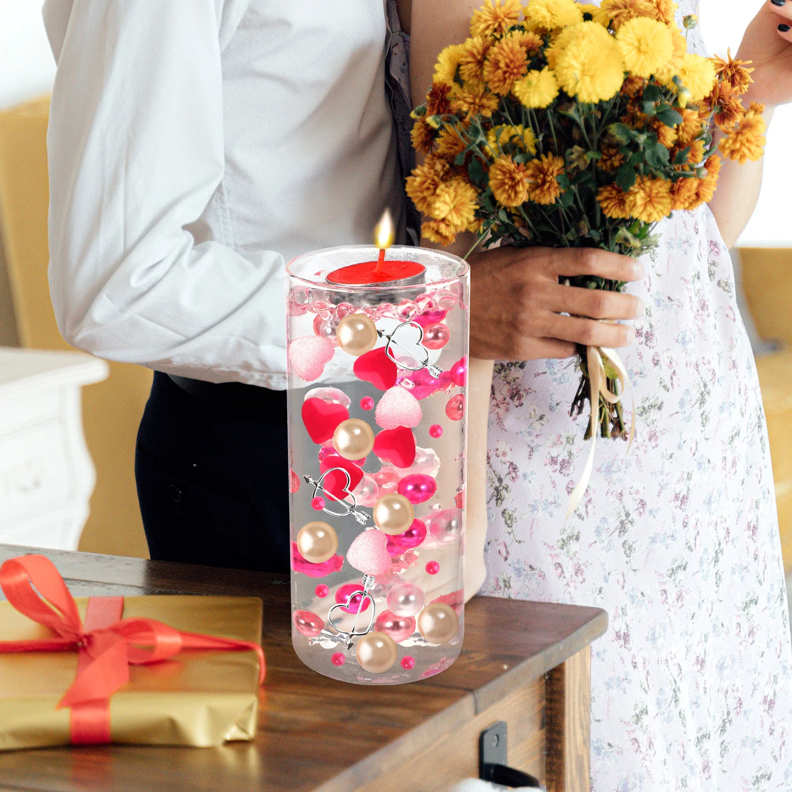 

1Set Vase Filler Decorative Resin Floating Pearl Beads Perfect for Home Table Scatter Wedding Centerpiece Valentines Decor