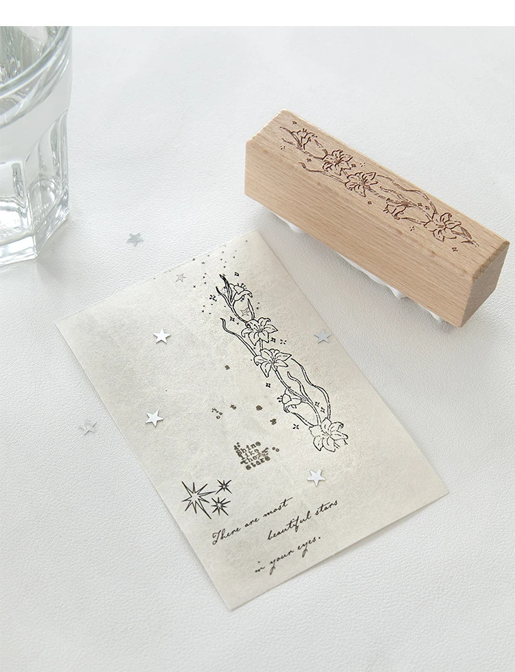 Morgenregen-Rankengarten-Journalstempel Vintage-Rosen-Pflanzen-Blumenrandmuster DIY Check-In Dekorativer Stempel – Detail 12