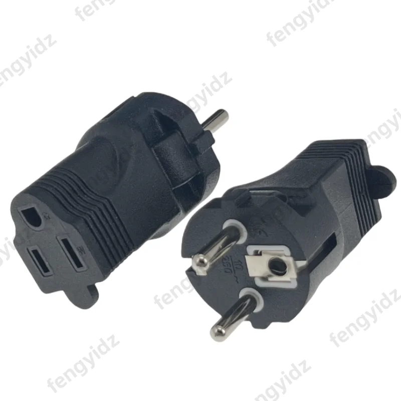 Germany France CEE 7/7 Travel Power Plug Adapter (Type C) USA NEMA 5-15R Receptacle To EU Schuko Power Converter 16A 250V Indust