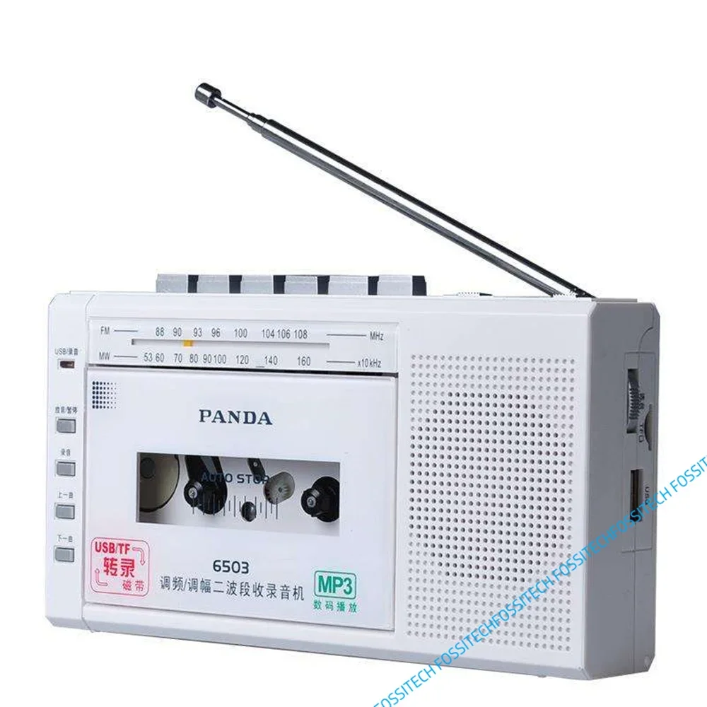 PANDA 6503 Recorder Cassette Tape Transfer To MP3 Built-in Microphone Recording Support USB Disk TF Card Play Rec FM MW Radio