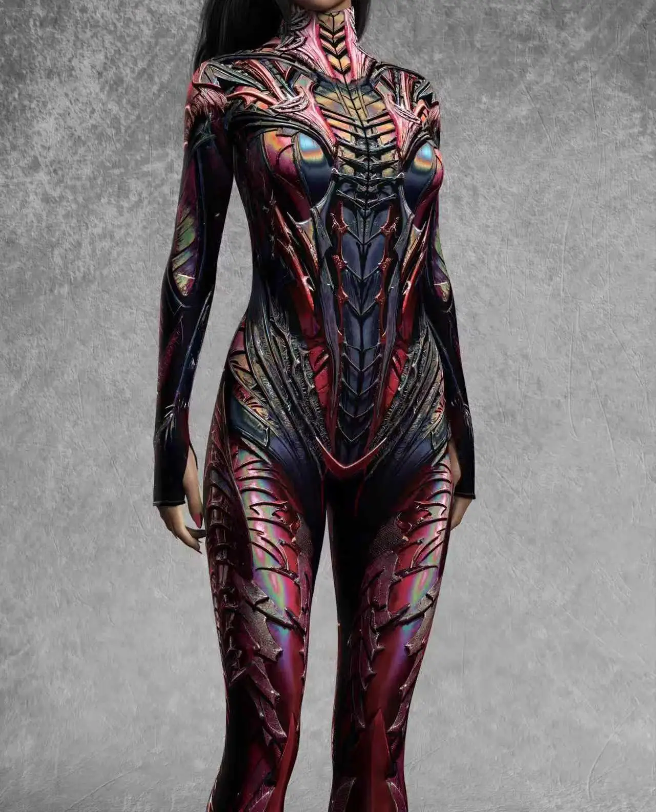 3D-Druck Cyberpunk Damen Strumpfhose Jumpsuit Halloween Feiertagsparty Cosplay Kostüm Elastische Bodysuits Rompers Damen Zentai – Detail 17