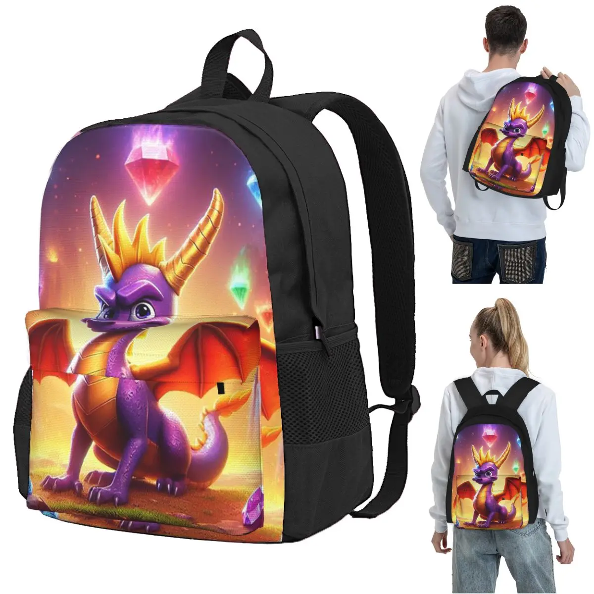 Ice Spyro Backpack Student BookBag Children School Bag Computer Shoulder Bags for Men Women