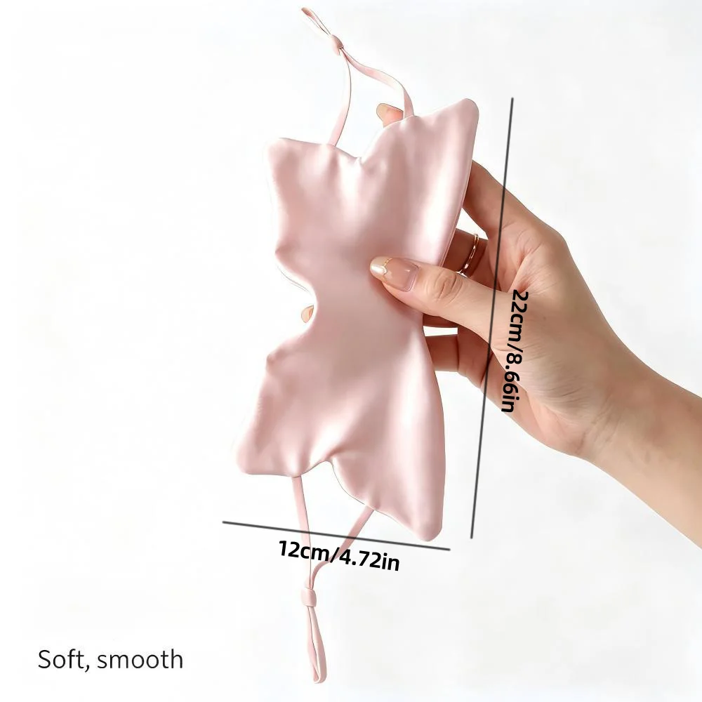 Butterfly Slim-Line Breathable Cool Skin-Friendly Sun-Blocking Eye Mask, Adjustable Ear-Loop Elastic Band Low Pressure Gift
