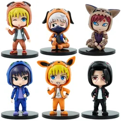 6pcs/set Anime Naruto Kakashi Hatake Gaara Uchiha Itachi with Fashion Cloth Action Figure Model Toys