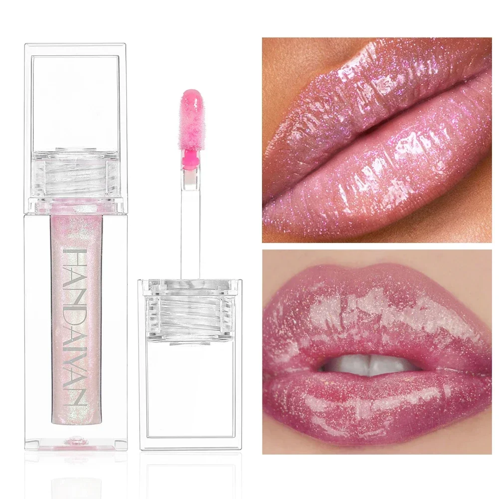 Hidratante glitter óleo labial batom temperatura mudança de cor pérola brilho labial de longa duração matiz à prova dwaterproof água brilhante bálsamo labial