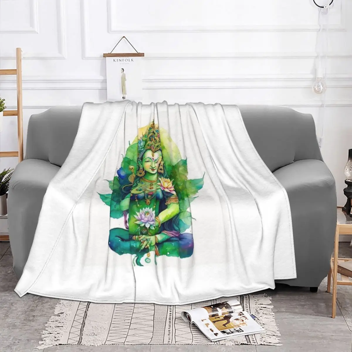 Green Tara Meditating Four Seasons Universal Blanket Movie Theater Can Be Covered Mother's Day Gift