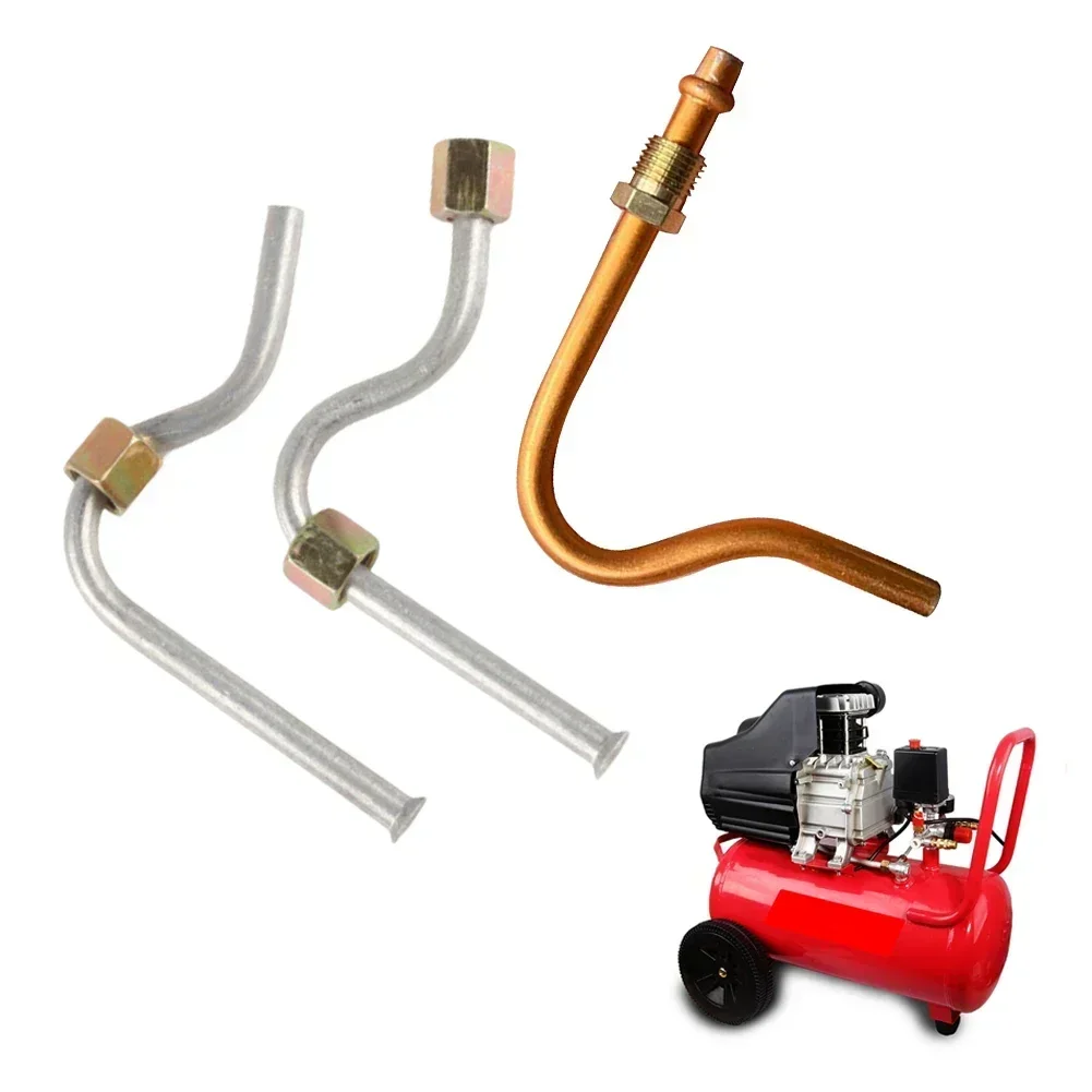Aluminum Exhaust Pipe 7 Shaped Exhaust Tube Air Compressor Maintenance Improved Performance Sleek Silver Tone Finish