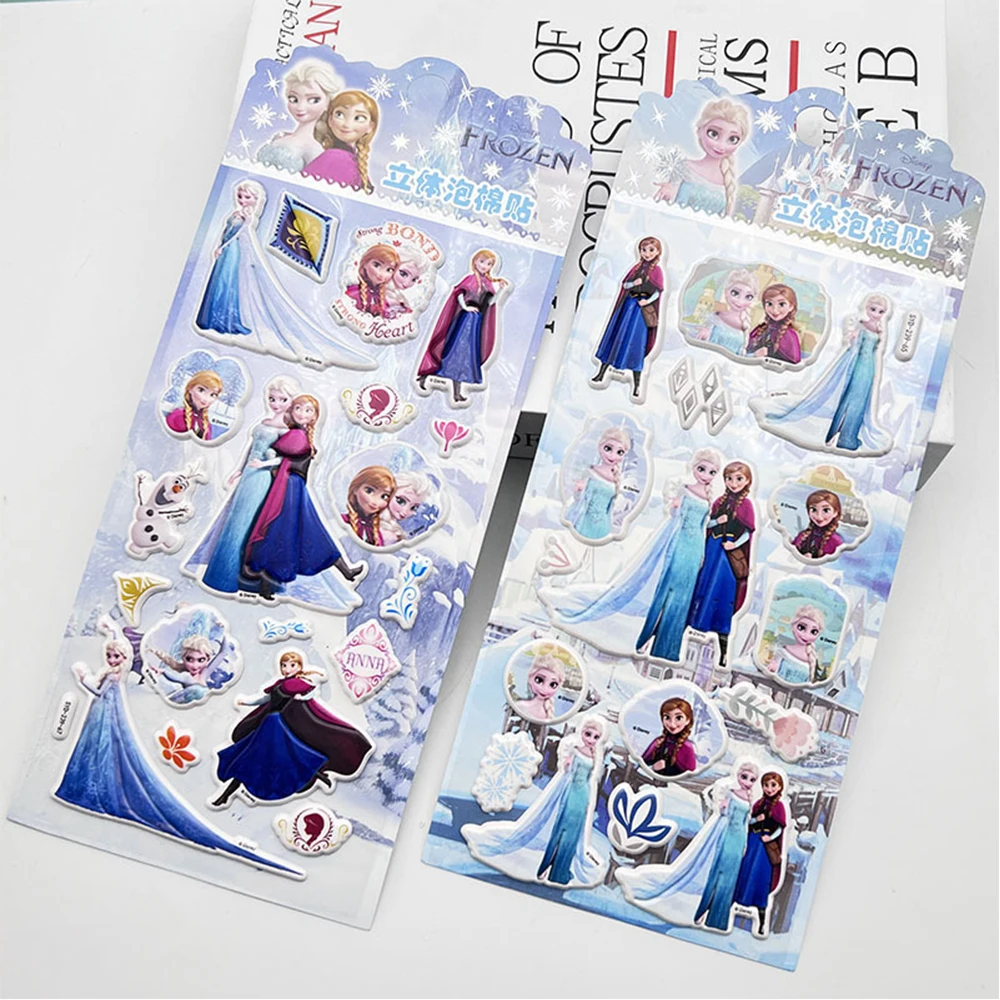 4 pçs disney anime congelado princesa bolha adesivos brinquedo artesanal diy mala papelaria bonito dos desenhos animados decoração adesivo para presentes