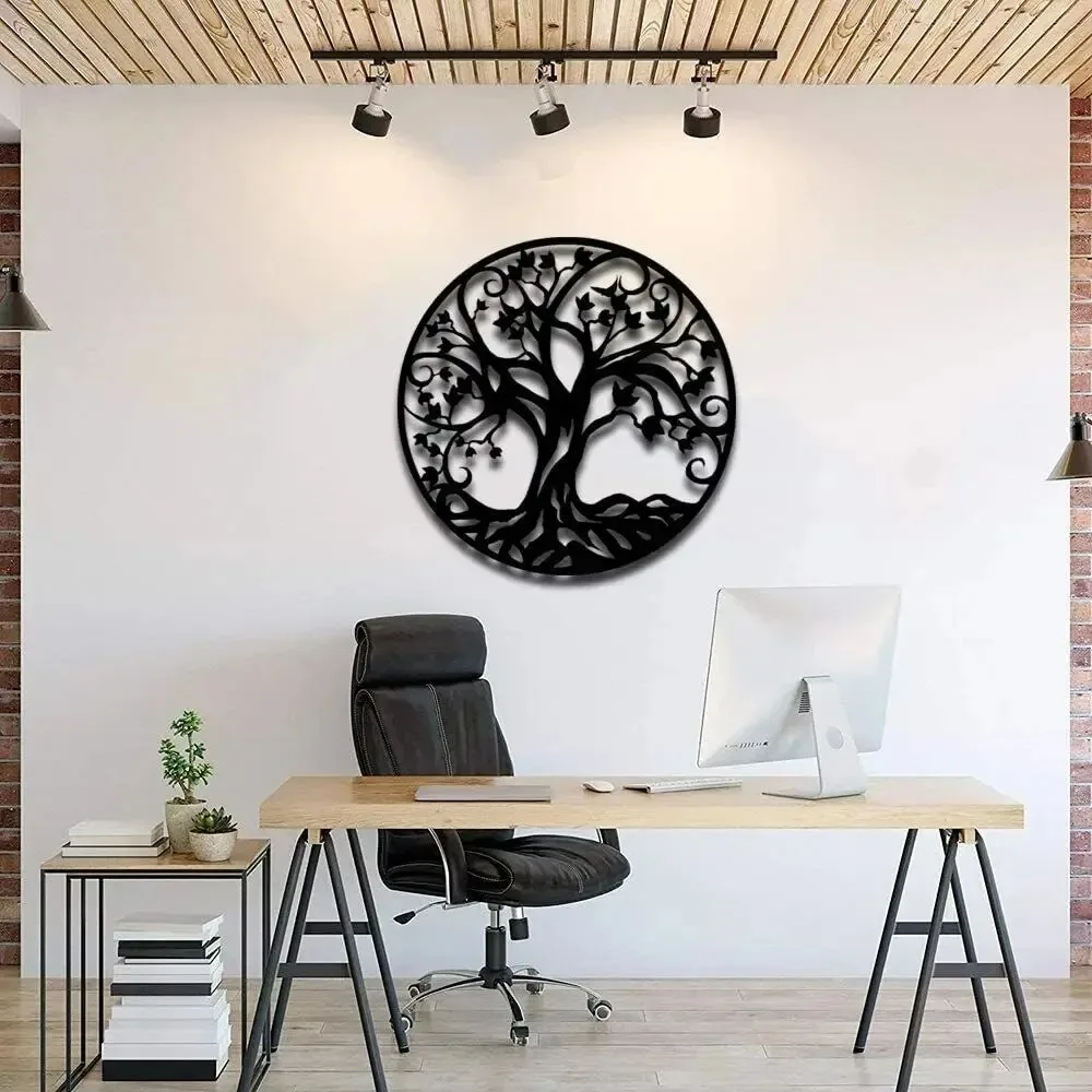 3D-Stammbaum-Wandkunst aus Metall, Baum des Lebens, Wandbehang für Zuhause, Büro, Wohnzimmer, Dekoration