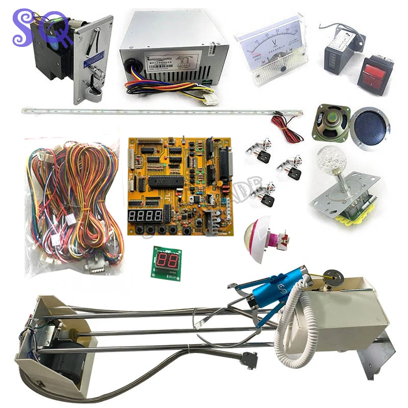 71CM DIY dźwig zabawkowy zestaw maszyn pazur zestaw maszyn z żurawiem gra PCB wrzutnik do monet przyciski uprząż itp. dla maszyny lalki