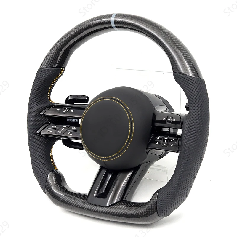 Carbon Fiber Steering Wheel Accessories With Black Frame is suitable for  AMG  W205 W213 W222 C63 E63 G63 GLC GLE