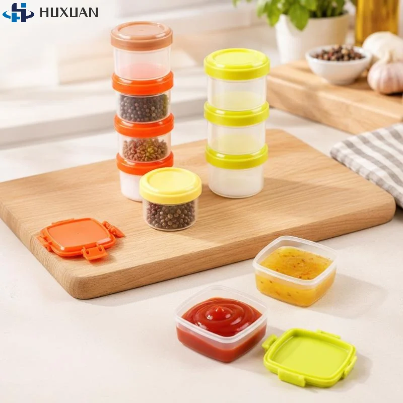 4Pcs Spice Jar Set Condiment Container Sauce Squeeze Bottle Small Seasoning Box Kitchen Storage Organizer