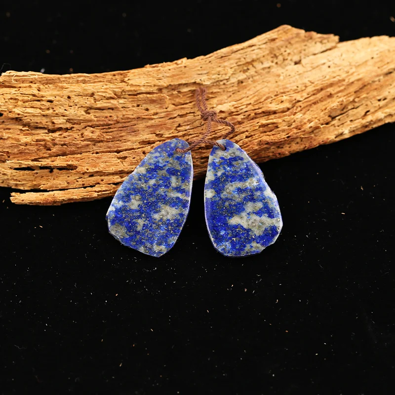 B&F Lapis Lazuli Earring Beads for Jewelry Making, Handmade Natural stones beads, Stones for jewelry Making Supplies