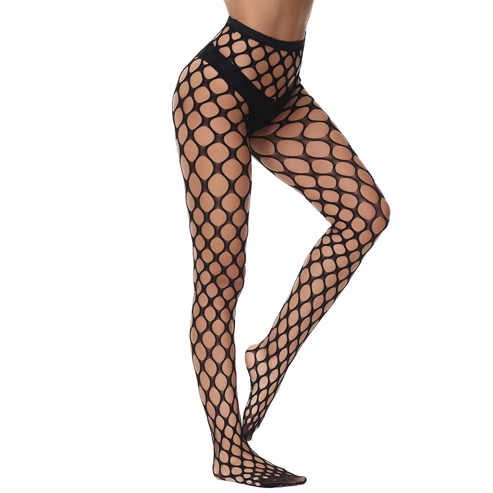 NEUE Plus Größe Sexy Schwarz Web Mesh Strumpfhosen Sommer Frauen Aushöhlen Fishnet Strumpfhosen Gothic Spitze Transparent Lange Strumpf Damen – Detail 4