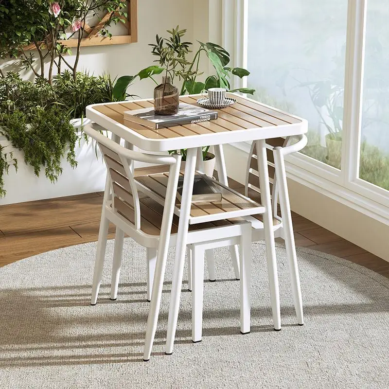 Popular balcony leisure area layout villa outdoor table and chair combination household table small household