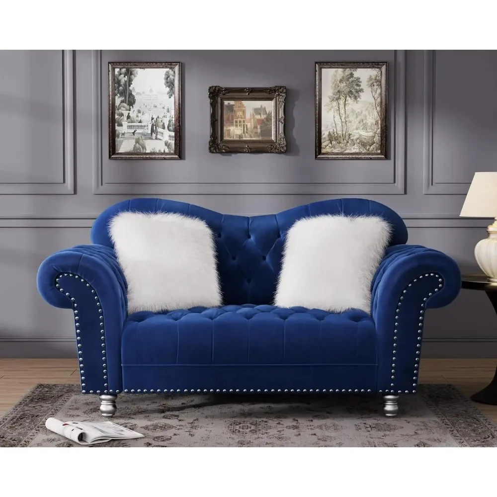 Morden Fort Velvet Chesterfield Lovesaet Tufted, 62