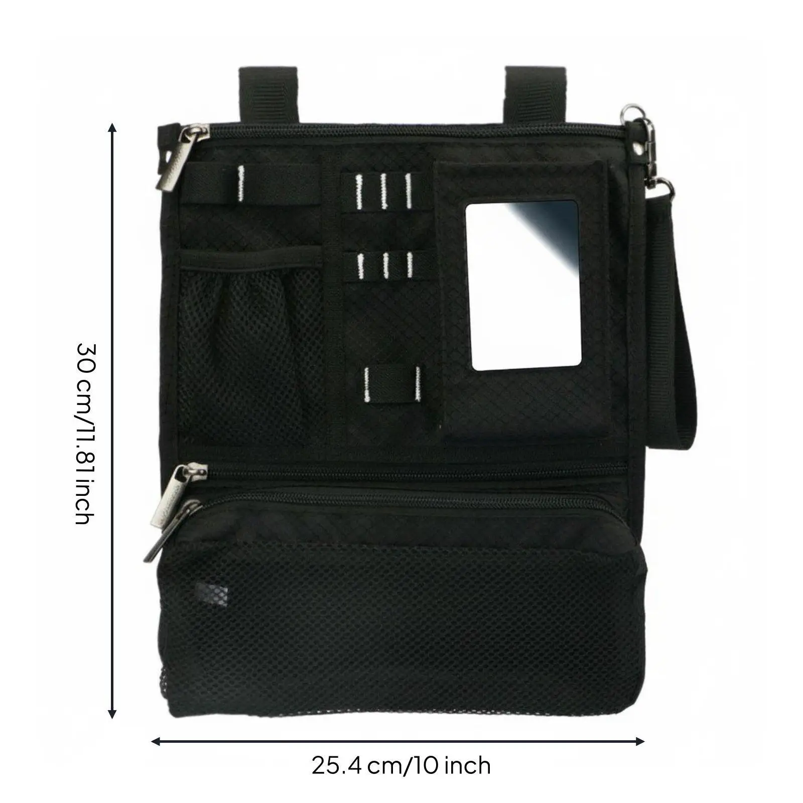 Golf Storage Organizer Foldable Pouch Multi Zipper Accessory Bag for Golf Cart or Stand Golf Bag