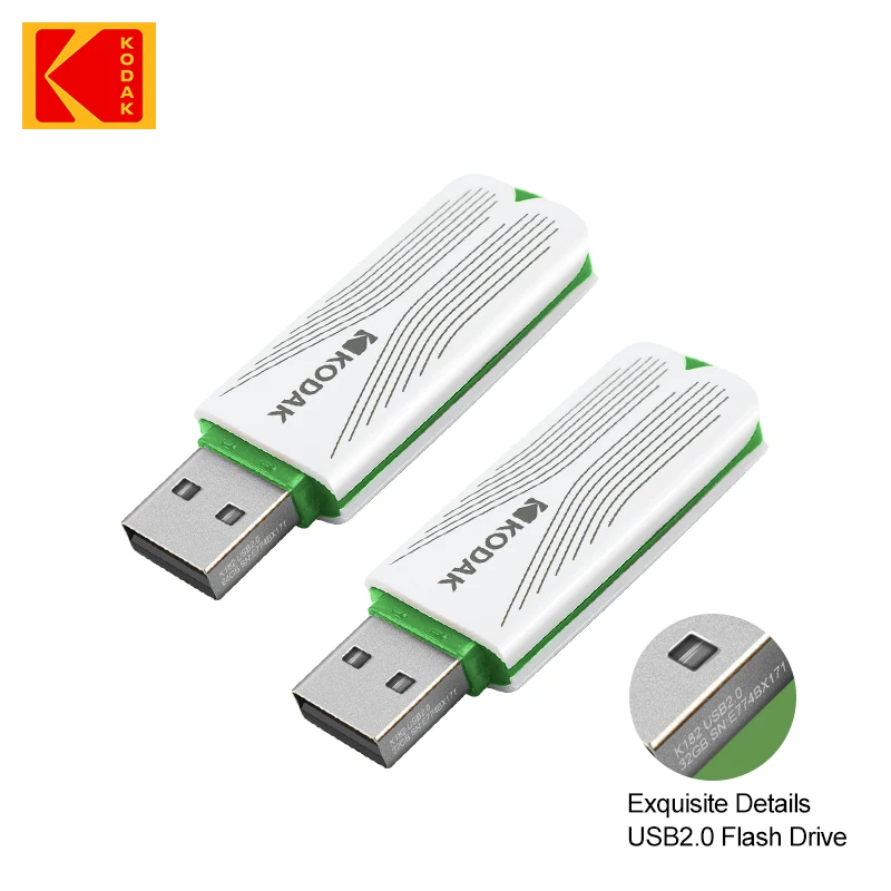 5 uds KODAK USB Flash Drive Pen Drive K182 Pendrive 32GB 64GB 128GB 256GB CLE USB 2,0 Flash Disk Mini Memory Stick