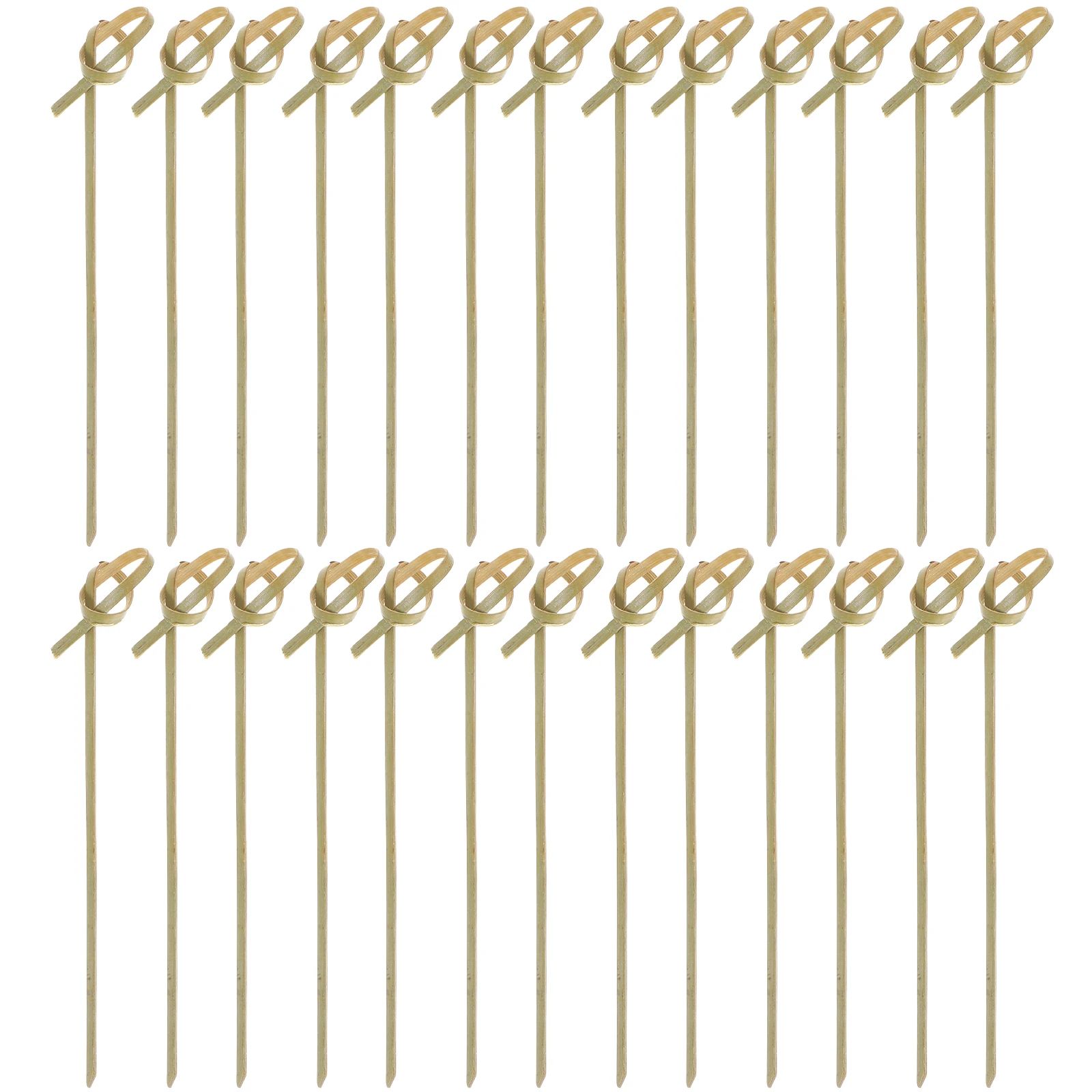 200 pcs 10.5Cm Thick Bamboo Cocktail Red Bead Decor Sturdy Handmade Party Appetizer Fruit Skewers Disposable Drink Food