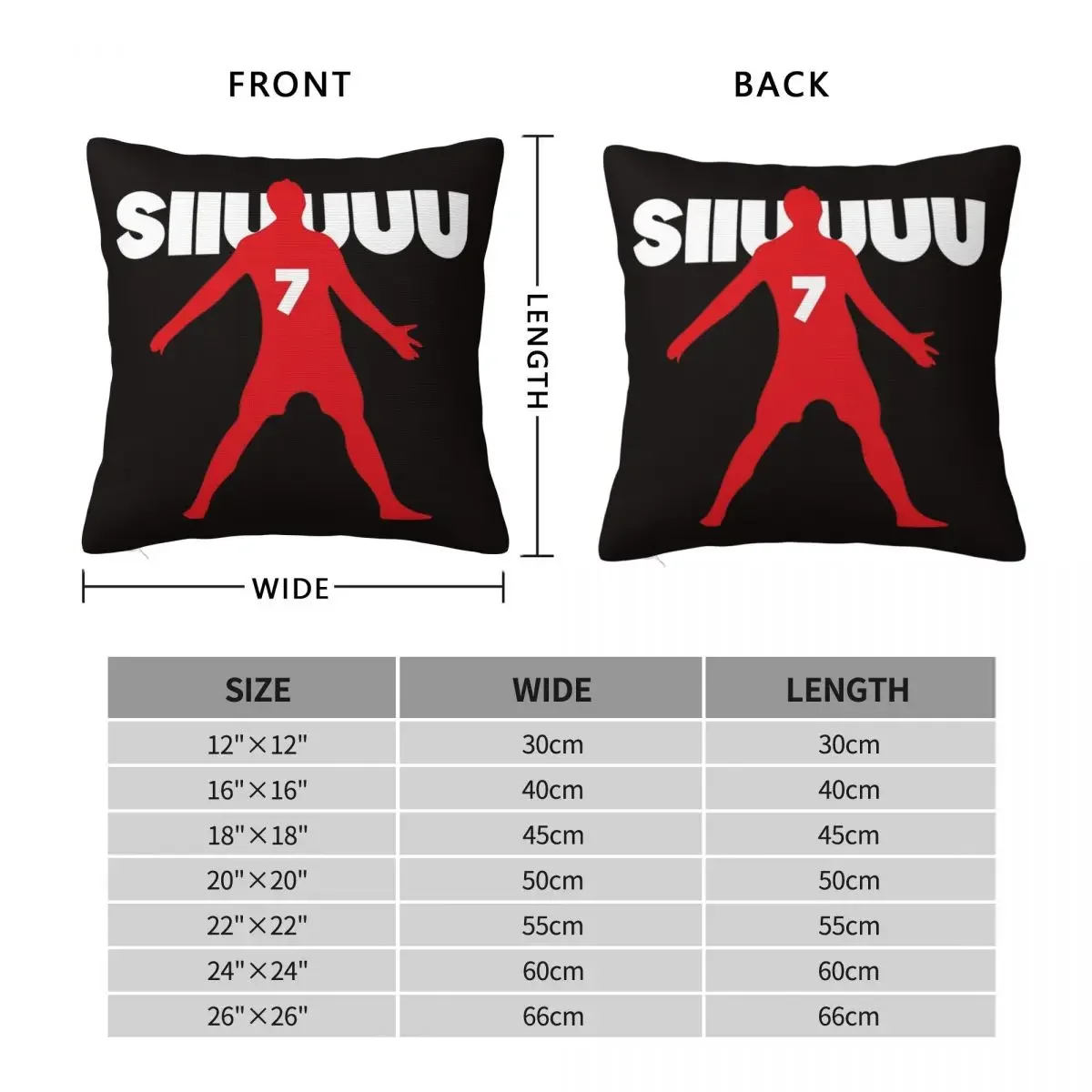 Siuuu Ronaldo Square Pillowcase Cushion Cover Decorative Pillow Case Polyester Throw Pillow cover For Home Bedroom Car