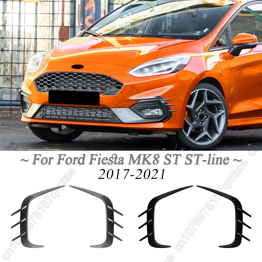 

Передний бампер автомобиля, боковой сплиттер, спойлер, нож для Ford Fiesta MK8 ST ST-line 2017-2021, глянцевый черный тюнинг, комплекты кузова из АБС-пластика