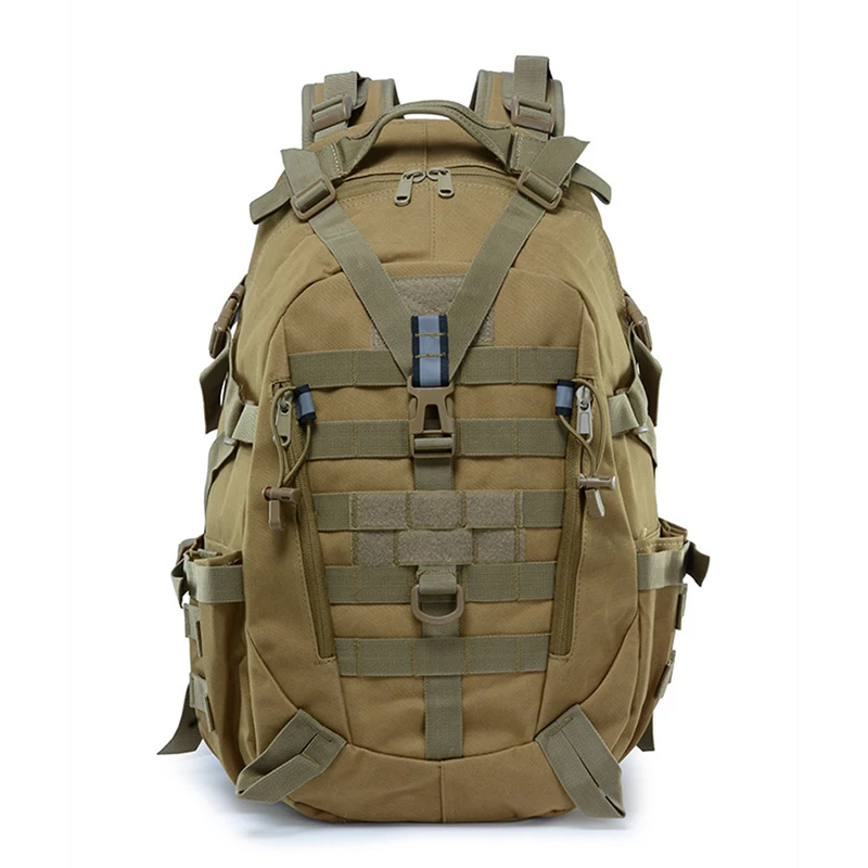 Mochila táctica militar para hombre, morral reflectante de 40L para acampar, senderismo, viajes al aire libre, Molle 3P, escalada