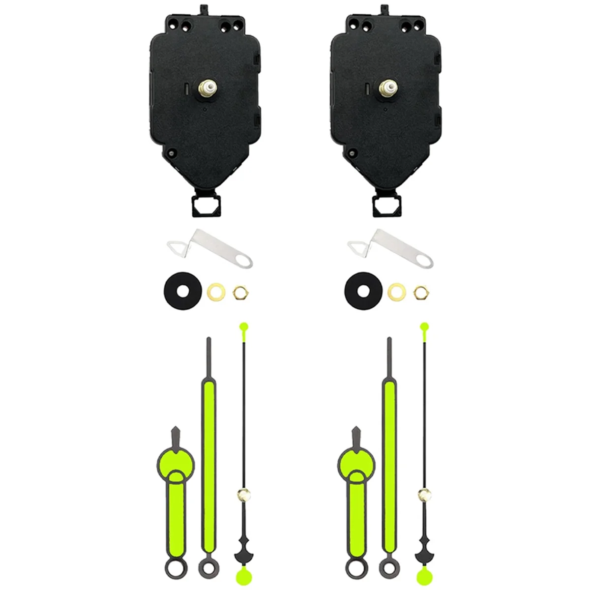 Juego de piezas de repuesto de reloj de cuarzo, Kit de movimiento oscilante, puntero luminoso, piezas de reparación B, 2 unidades