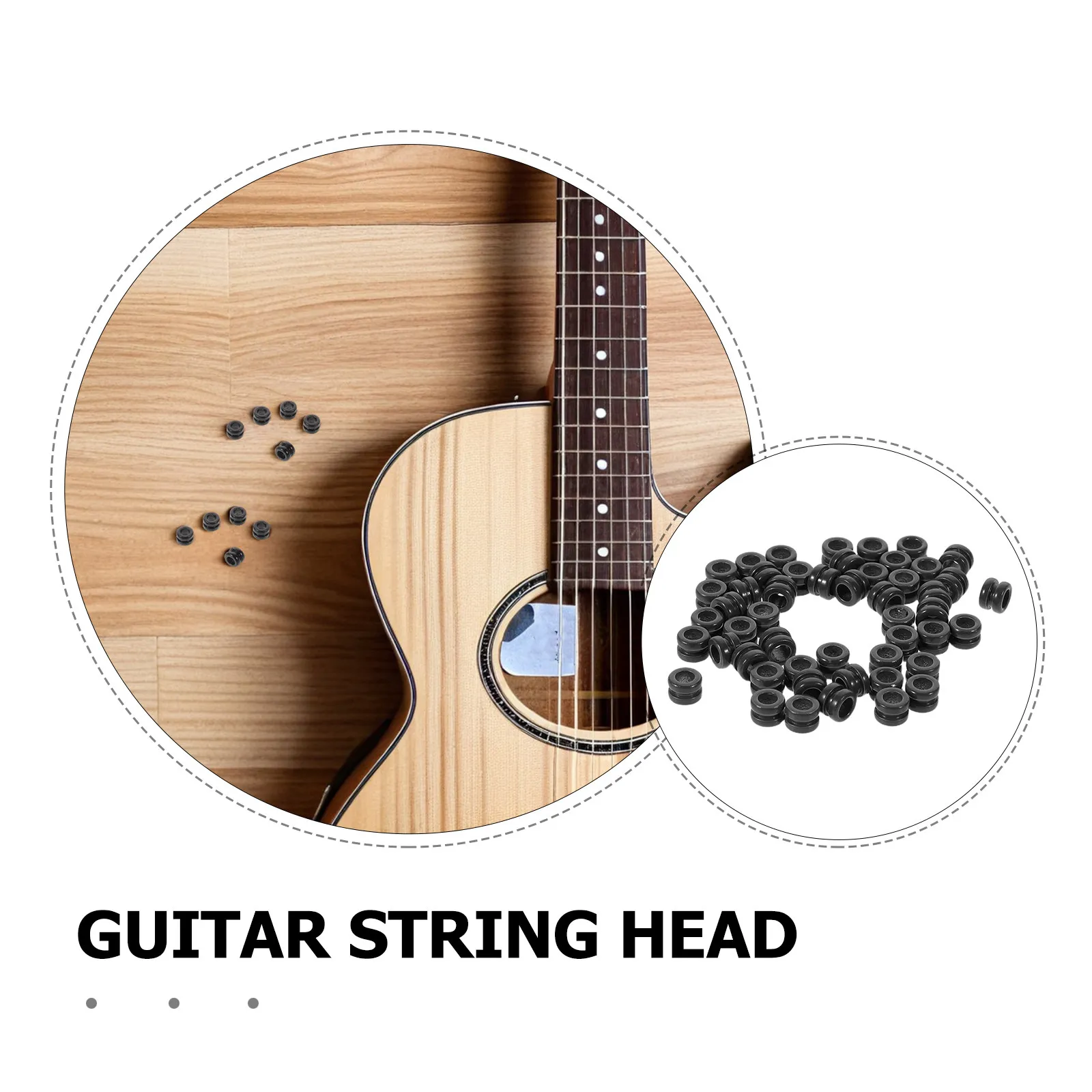50Pcs Acoustic Guitar String Beads Metal Bridge Beads Folk Guitar Replacement Parts String Fastener Tailpiece Components