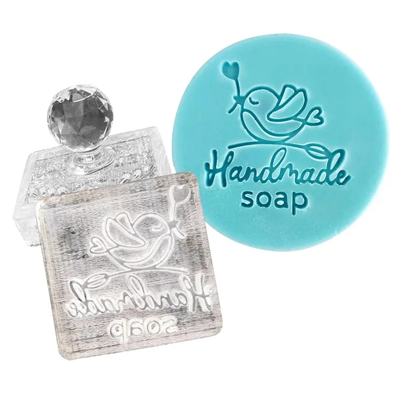 Sello de jabón acrílico de paloma de gorrión de cisne para jabón hecho a mano, jabón de bricolaje para jabón de leche y aceite esencial, sello en relieve de diseño animal