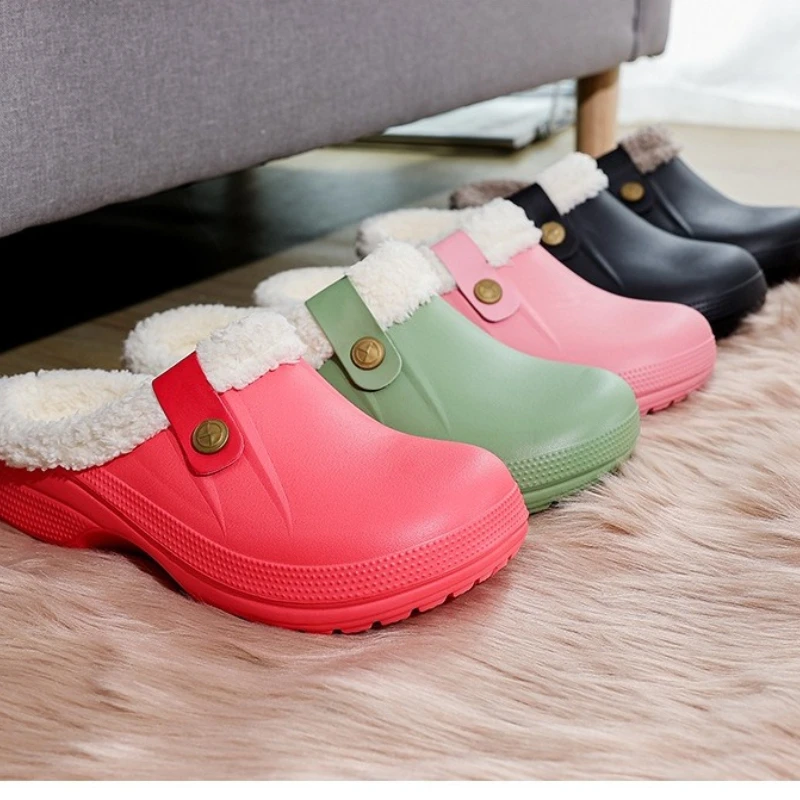 

Autumn/Winter Men's and Women's Couples' Mammoth Fleece-Lined Home Cotton Slippers